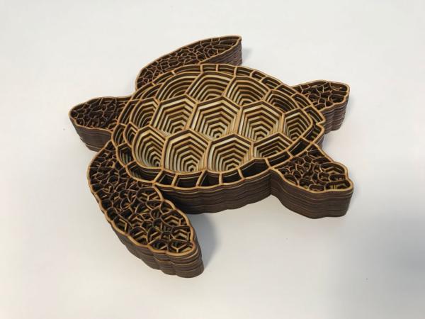 Schildkröte als Mandala Wandbild - Seitliche Ansicht